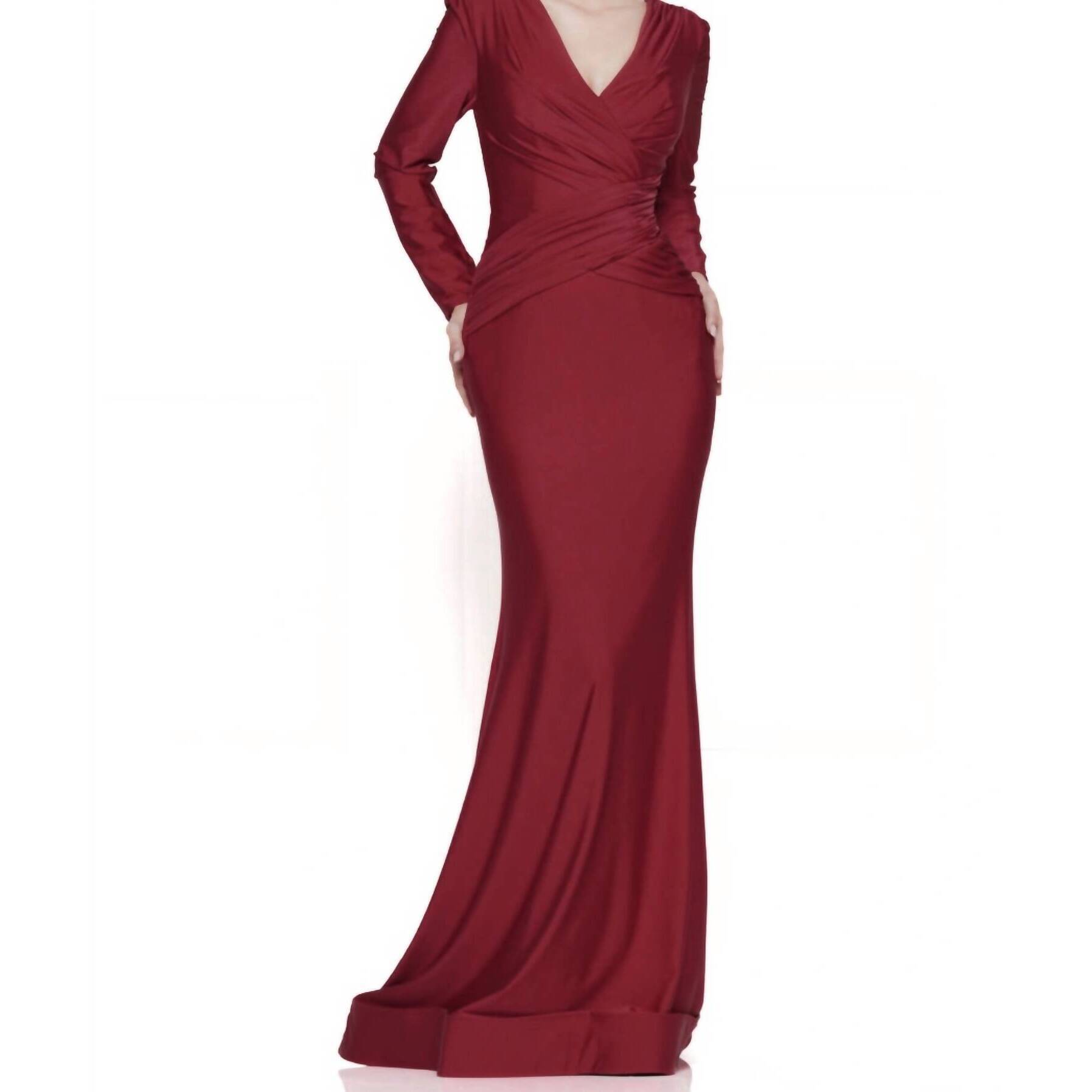New Marsoni By Colors Long Sleeve Gown In Berry